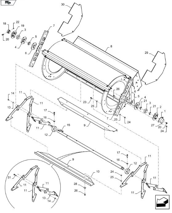 393985 - Ступица кронштейна лопастей вентилятора выдува TC5, CS, CSX, CX6090